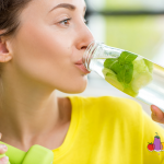 lady drinking infused water to hydrate